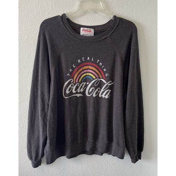 Wildfox Sweater Women's Small Coca Cola Rainbow Soft Sommers Sweatshirt - Picture 1 of 12